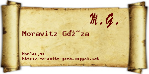 Moravitz Géza névjegykártya